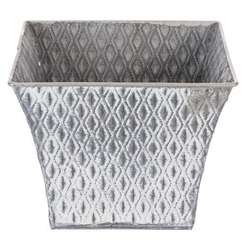 Cache-pot en métal à motif losange 15 cm | Floristik24.fr
