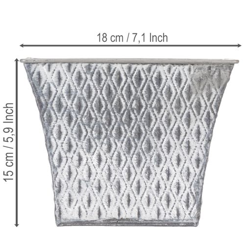 Cache-pot en métal à motif losange 15 cm | Floristik24.fr