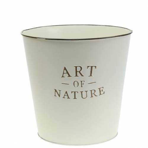 Floristik24 Cache-pot Zinc Art of Nature Crème Ø17.5cm H15cm