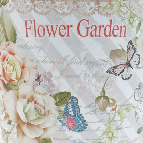Floristik24 Pot de fleurs décoration d&#39;été jardinière roses en métal Ø11,5cm H10,5cm