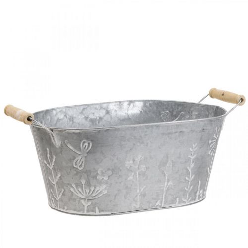 Floristik24 Bac en zinc à planter Cache-pot avec anses 32×17×15cm