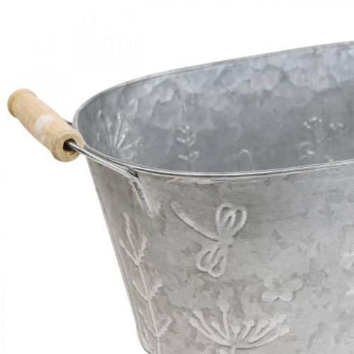 Floristik24 Bac en zinc à planter Cache-pot avec anses 32×17×15cm