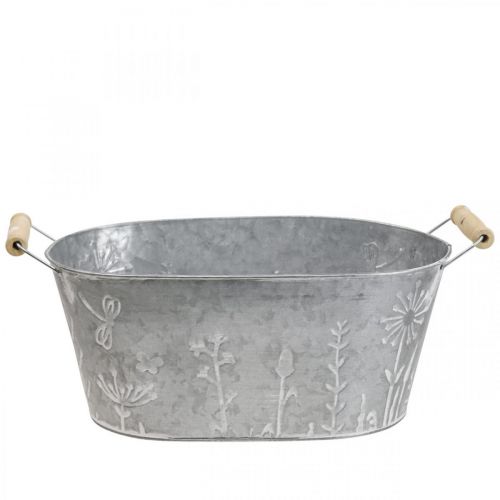 Floristik24 Bac en zinc à planter Cache-pot avec anses 32×17×15cm