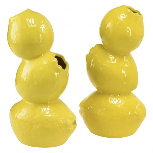 Article Vase à fleurs vase citron jaune décoration été céramique H20cm