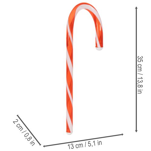 Z/ Canne en plastique Rouge et Blanc Décoration 35 cm Lot de 3 | Floristik24.fr