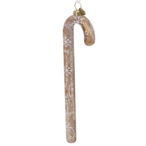 Zuckerstange en verre 22 cm avec décor de flocons de neige, bronze givré, décoration rétro Noël acheter | Floristik24.fr