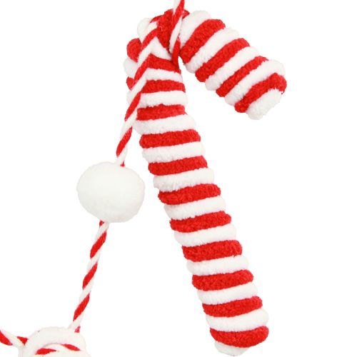 Article Guirlande décoration canne en bonbon Noël rouge blanc L120cm