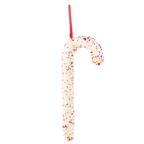 Article Cintre décoration canne à sucre blanc pailleté coloré H30cm 4pcs