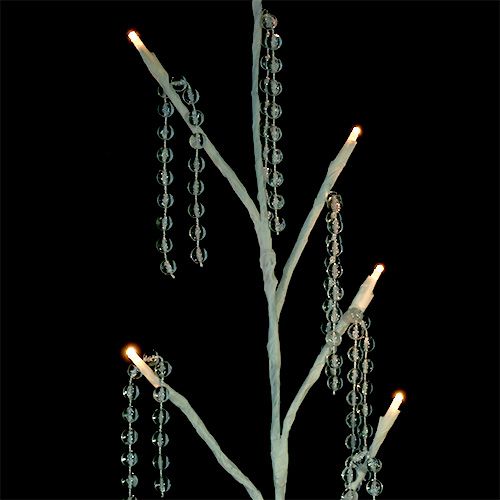 Arbre à LED blanc avec collier de perles 75 cm lot de 2