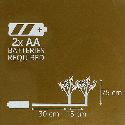 Floristik24 Branche blanche avec boule de neige LED 75cm lot de 2