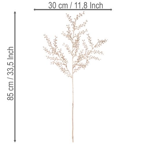 Branche artificielle avec petites baies 85 cm champagne | Floristik24.fr