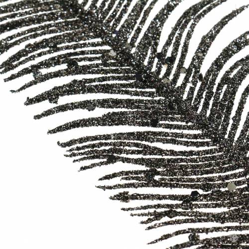 Floristik24 Fougère déco scintillante noire 3pcs