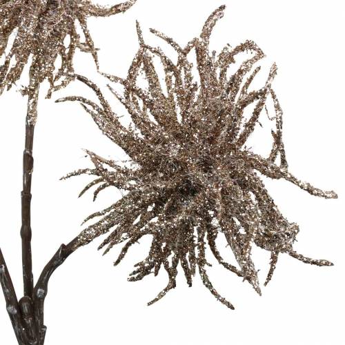 Floristik24 Branche de clématite artificielle champagne avec paillettes 46cm