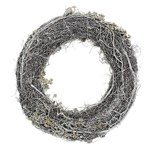 Couronne de branches blanc Ø40cm 1 pièce