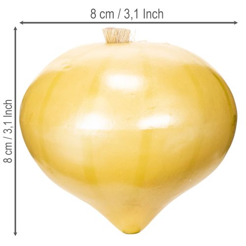 Oignon décoratif 8 cm en plastique jaune pour décoration intérieure | Floristik24.fr