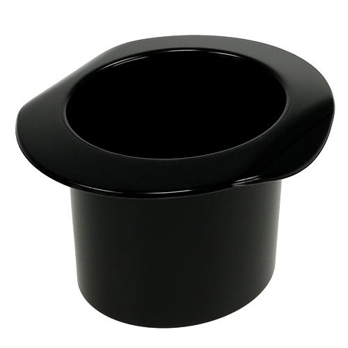 Article Cylindre déco noir, réveillon, chapeau en cache-pot H5.5cm 12pcs