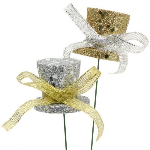 Floristik24 Bouchon de cylindre or, argent 3cm 2pcs