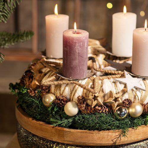 Floristik24 Décoration de l&#39;Avent, étoile de décoration de Noël, étoile de décoration jute B31cm 4 pièces