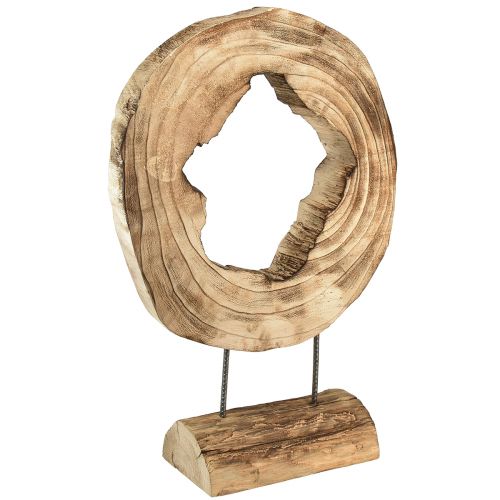Floristik24 Anneau rustique en bois sur pied - Grain de bois naturel, 54 cm - Sculpture unique pour un cadre de vie élégant