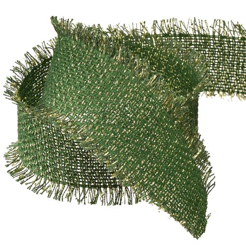 Article Ruban ruban à franges vert or ruban de bijoux W40mm L15m