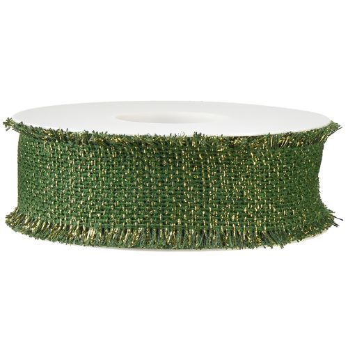 Article Ruban ruban à franges vert or ruban de bijoux W40mm L15m
