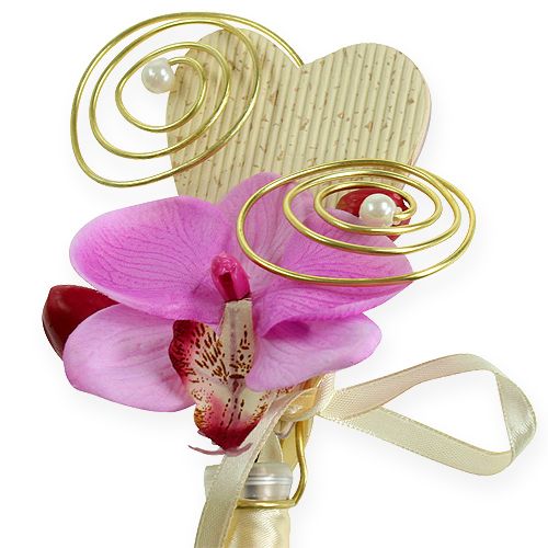 Floristik24 Ornement pour banc d’église avec tube et coeur 18 cm 6 P.