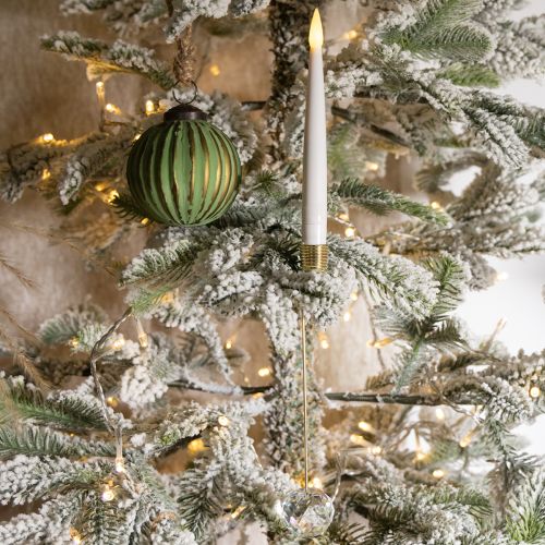 Article Bougies LED en forme d'arbre, bougies coniques avec cristal, lumière jaune, 31 cm, lot de 10