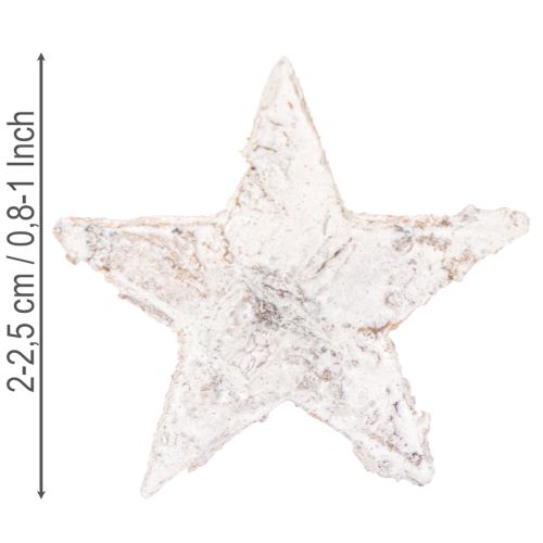 Mini étoiles en écorce de bouleau blanchies 2 à 2,5 cm – Lot de 150 | Floristik24.fr