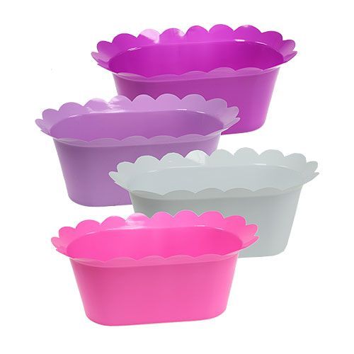 Floristik24 Jardinière décorative en plastique ovale 22x12cm 10pcs