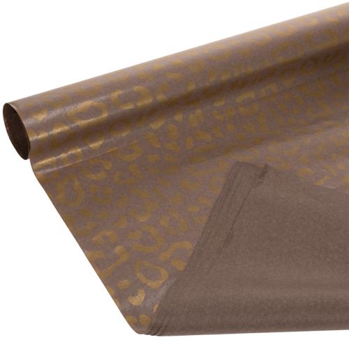 Tissu en soie à motif léopard floral marron résistant à l'humidité 50 x 75 cm, lot de 20 pièces