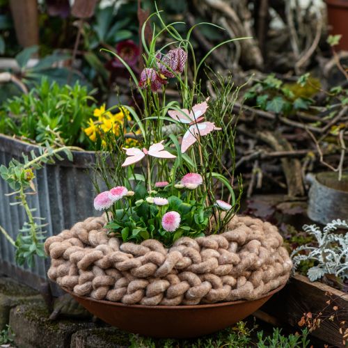 Article Bâtonnet de fleur papillon en bois avec plume 8x7cm 12 pcs