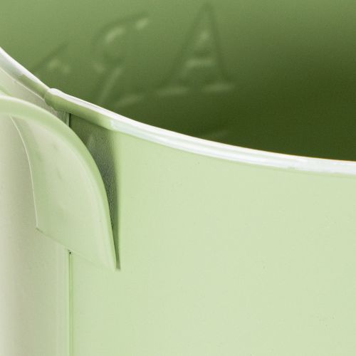 Pot de fleurs, arrosoir décoratif, jardinière en zinc vert menthe, Ø16,5 cm | Floristik24.fr