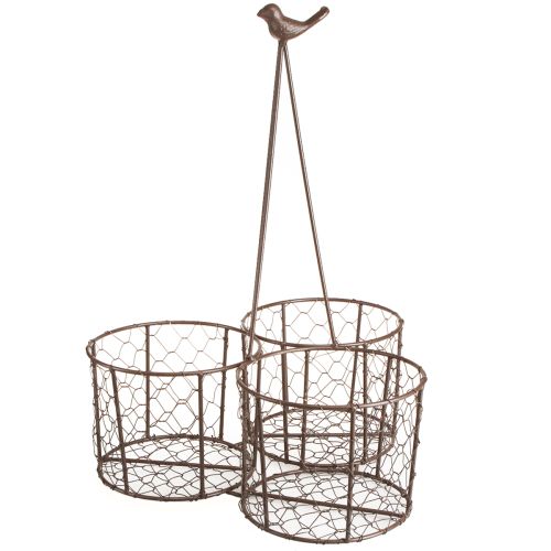 Article Pot de fleur panier en maille céramique métal marron Ø30cm H11,5cm