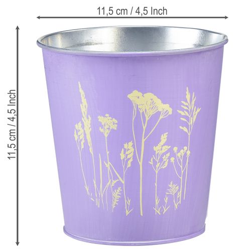 Article Pot de fleurs en métal, jardinière, violet, Ø 11,5 cm, H 11,5 cm