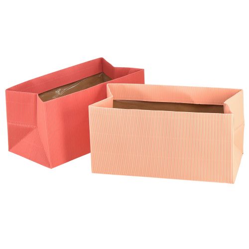 Article Sac à fleurs extra long avec feuille rose saumon 24x12cm 6 pcs