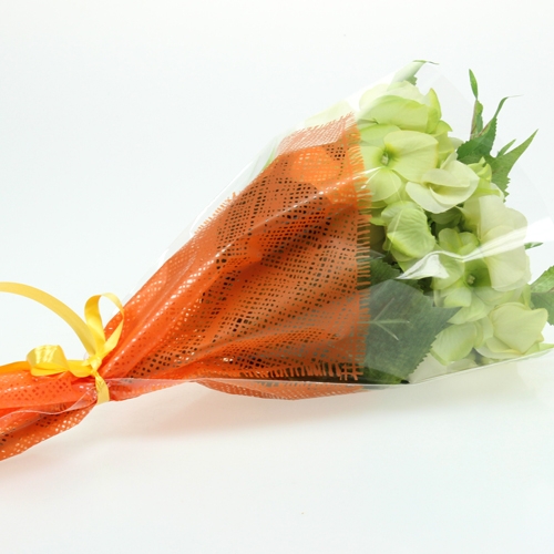Article Sac à fleurs motif jute orange L40cm W12-30 50 pcs