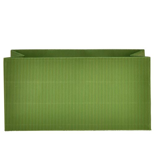 Article Jardinière Longue Nervurée Vert Olive Vert 24x12cm 6 pcs