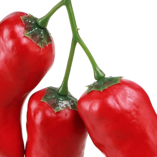 Article Piment rouge nourriture factice 9cm sur branche 3 pcs