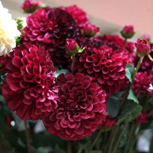 Article Dahlia artificiel à fleurs violettes Ø10cm L80cm 2pcs