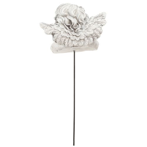 Article Ange décoratif sur bâton décoration funéraire décorative gris blanc H6,5cm 3 pièces