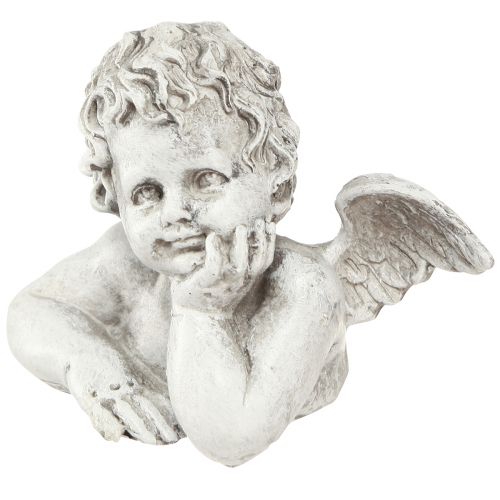 Article Figurine d&#39;ange déco polyrésine décoration funéraire gris blanc H6cm 3 pièces