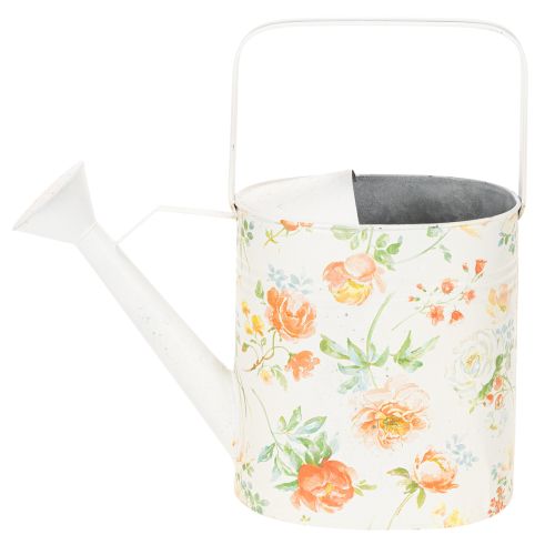 Arrosoir décoratif vintage en métal à motif de rose, décoration de jardin estivale, pot de fleurs nostalgique, H31,5 cm | Floristik24.fr