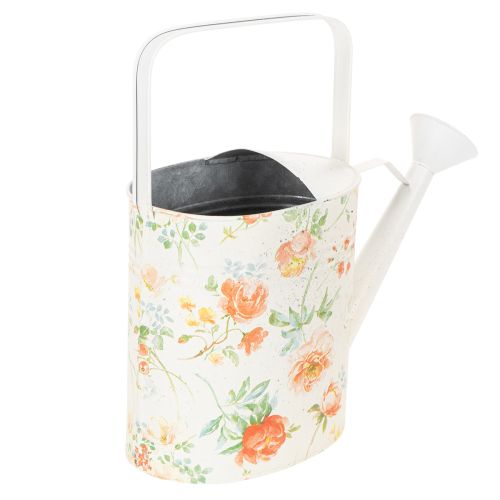 Arrosoir décoratif vintage en métal à motif de rose, décoration de jardin estivale, pot de fleurs nostalgique, H31,5 cm | Floristik24.fr