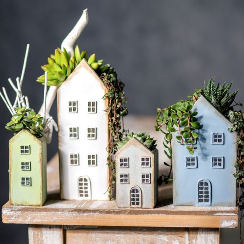 Article Maisons décoratives décoration de table jardinière vintage H12,5cm - 19cm lot de 4