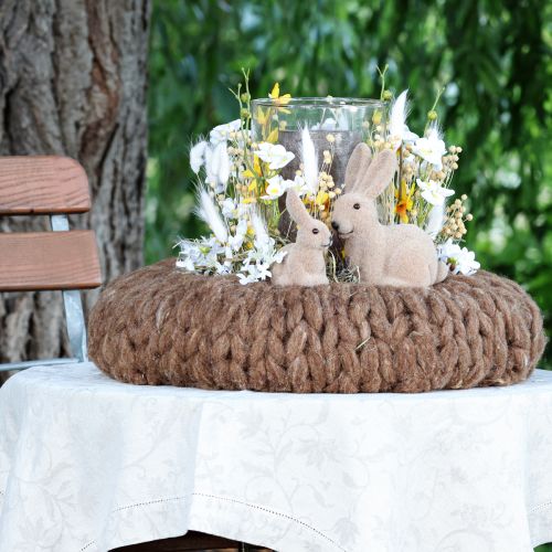 Article Lapins de Pâques décoratifs floqués assis – 2e choix – Printemps 10 cm 6 pièces