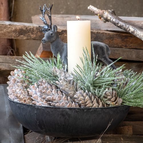 Article Cerf Décoratif Figurine Décorative Renne Décoratif Anthracite H40cm