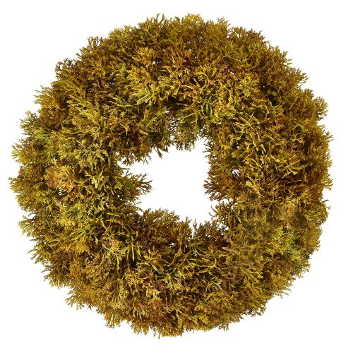 Floristik24 Couronne de mousse artificielle décorative avec cintre marron vert Ø30cm