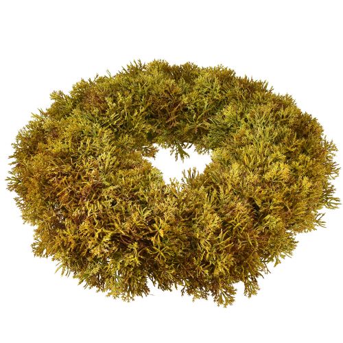 Article Couronne de mousse artificielle décorative avec cintre marron vert Ø30cm