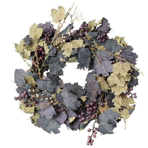 Article Couronne décorative feuilles de vigne et raisins couronne d'automne vignes Ø60cm