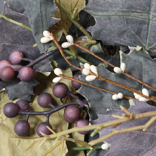 Article Couronne décorative feuilles de vigne et raisins couronne d'automne vignes Ø60cm